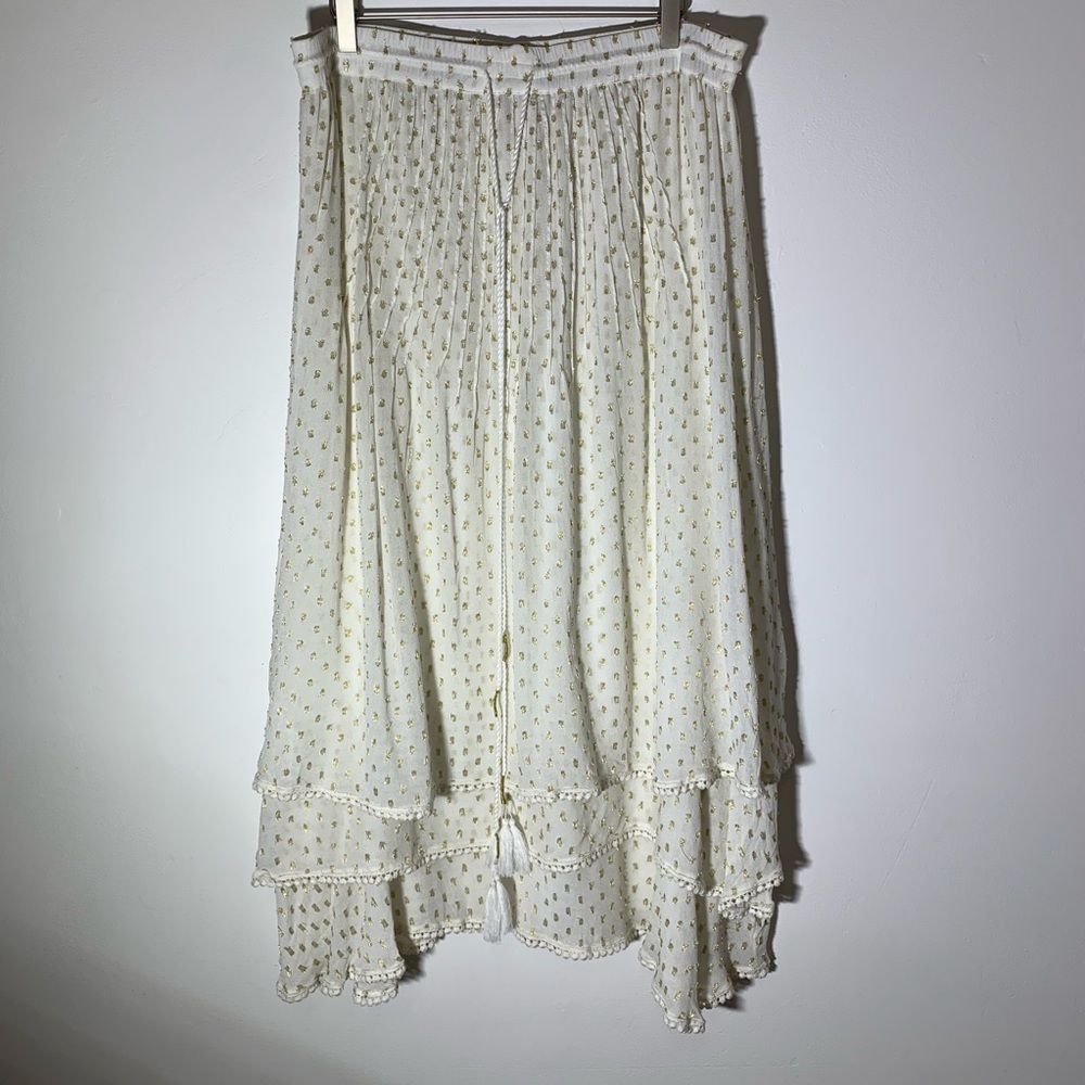 Catherine Malandrino Layered Boho Skirt XL White